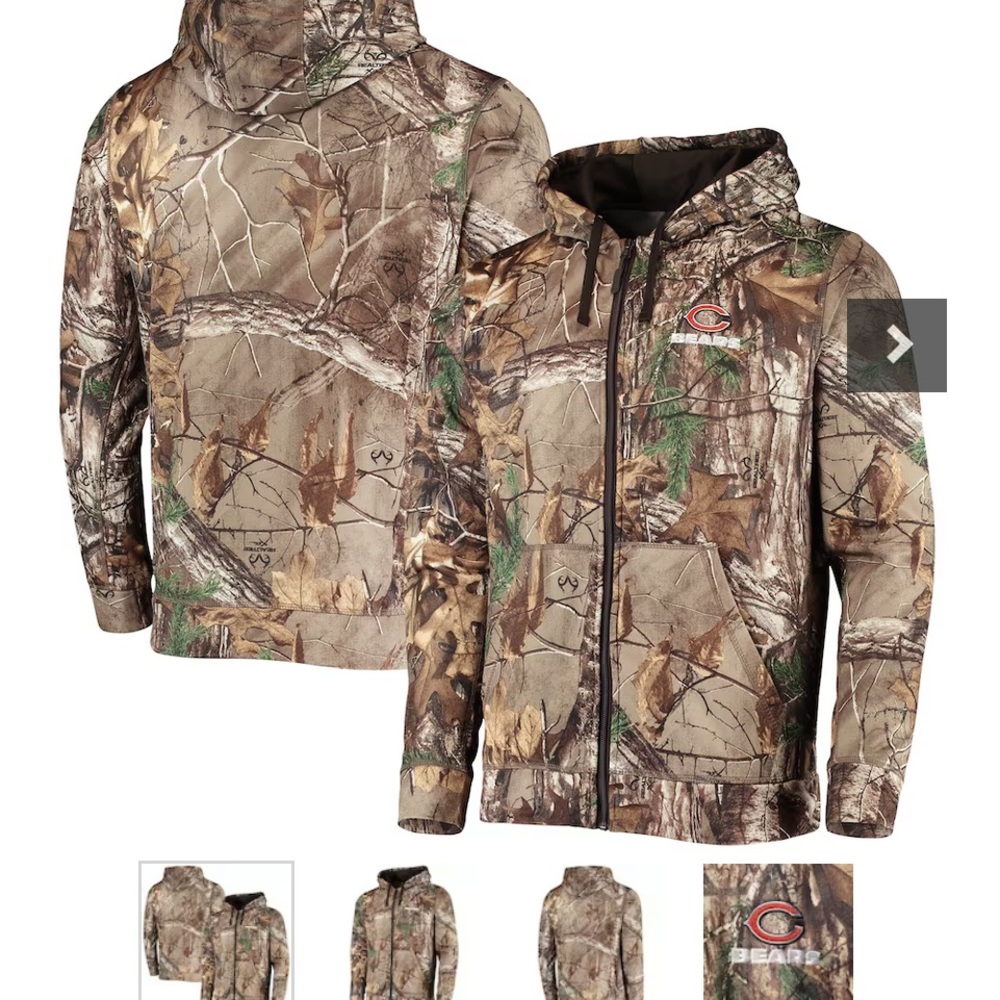 Men’ Chicago Bears Dunbrooke Realtree Heavy Camo Jacket